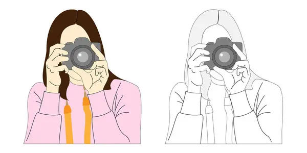 - Kadın. Fotoğrafçı. - Sanat. Görüntü.