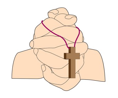 Dua eden eller. Hıristiyanlık. İbadet. Görüntü.