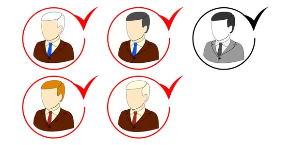 Bir adamın ikonaları. Ofis çalışanı. Yönetici. Görüntü