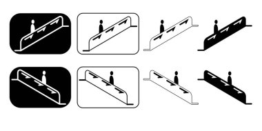 Yürüyen merdiven. Basamaklar. Yükseliş. İniş. Görüntü.