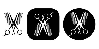 Makas ver. Tarak. Kuaför salonu. Berber dükkanı. Görüntü.