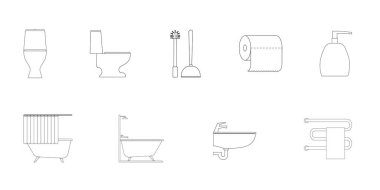 Tuvalette. Tuvalet. Küvet. Duş al. Görüntü.