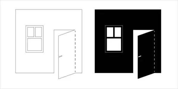 Kapıları açık duvar. Çıkış. Girişte. Görüntü