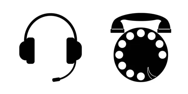 Analog telefon ve kulaklık. Hizmet. Logo. Görüntü