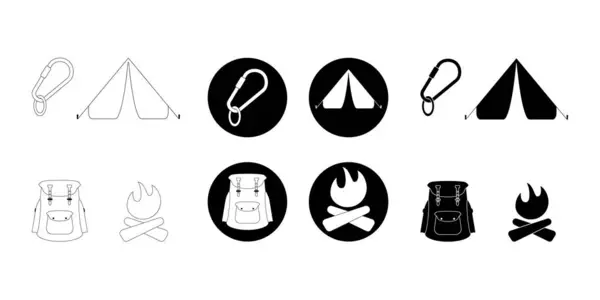 Turizm ve seyahat. Çadır. Bir yangın. Sırt çantası. Yolculuklar. Görüntü.