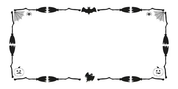 Cadılar Bayramı çerçevesi. Yarasa. Cadı! Görüntü.