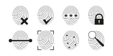 Parmak izi. - Güvenlik. İkonlar. Vektör. Görüntü