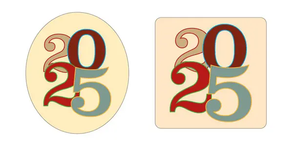 2025 yılı. Yeni yıl. Mutlu noeller. Vektör. Görüntü