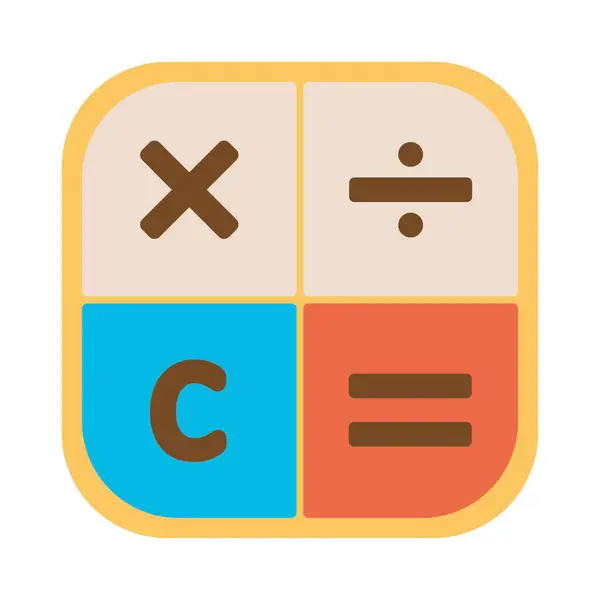 Hesap makinesi simgesi. Mobil cihazlar ve internet için. Saymak için matematiksel bir cihaz. Çizgi film minimalist tarzı. Arayüz tasarımı için tam renk hesap makinesi sembolü. EPS 10. Vektör illüstrasyonları