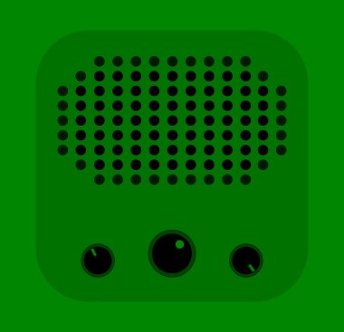 Dijital radyo logosu, eski tarz, basit bir tasarım. Web siteniz için simge, mobil, sunum ve tasarım. EPS 10. Vektör illüstrasyonları