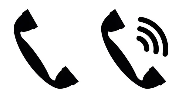 Bir telefon ahizesi, simgesi simsiyahtır. Telefon var. Telefon ikonu, telefon sembolü. Telefon ya da çağrı konsepti. Mobil uygulama logosu. Vektör illüstrasyonu