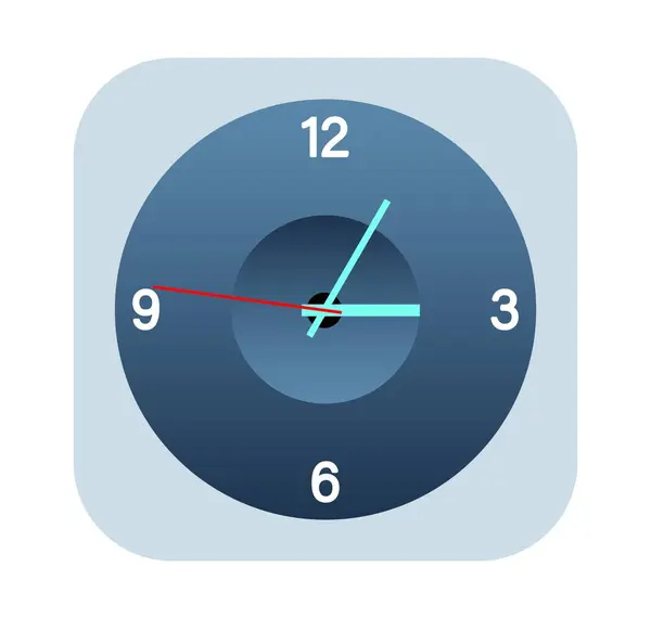Renkli saat simgesi, modern tarzda. Uygulamalar ve web siteleri için mükemmel bir piksel simgesi. Düz modaya uygun saat simgesi. EPS 10. Vektör illüstrasyonu