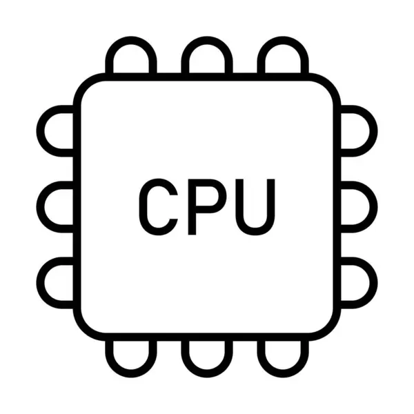 Merkezi işlemci. Elektronik çip. Bilgisayar çipi, mikro işlemci piktogram. Bilgisayar parçaları. Düz tasarım tarzı. EPS 10. Vektör illüstrasyonu