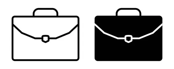 Basit, ince bir portföy ikonu. Beyaz bir arkaplanda izole edilmiş, evrak çantası simgesi basit bir resimtogramdır. Bir takım portföy simgeleri. İş portföyü, kariyer, meslek ikonu. EPS 10. Vektör illüstrasyonları