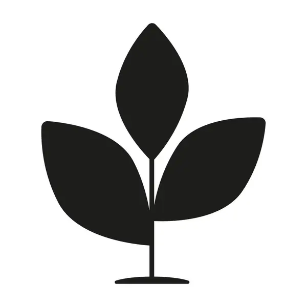 Bir tomurcuğun silueti, bir çevre sembolü ve filizlenme. Bitkiler, bahçıvanlık, bitki örtüsü. Simge, logo. EPS 10. Vektör illüstrasyonları