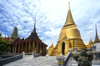 The Temple of the Emerald Buddha or Wat Phra Kaew no people in the time of Corona Virus Disease (COVID-19) clipart