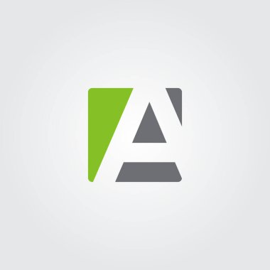 Harf A logo tasarım şablonu elementleri