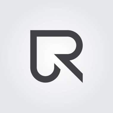 Beyaz arkaplanda ilk harf R logo tasarım şablonu