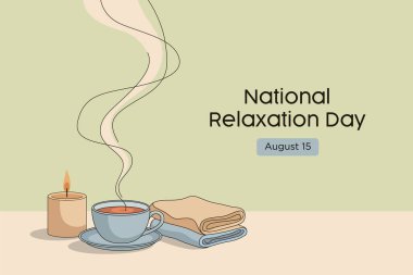 Buğulanmış çay fincanı mumu ve soluk renkli katlanmış havlular soluk yeşil bir arka plana karşı