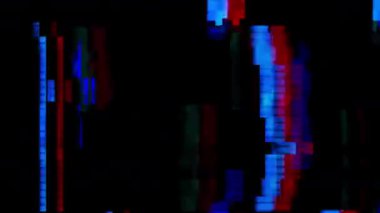 Arıza animasyon geçiş 4K video arızası arka plan Glitch TV Kötü Sinyal Efekti. Siyah arka planda arızalı televizyon. Arızalı hatlar çok gürültülü. Sinyal yok. Retro VHS arkaplanı.