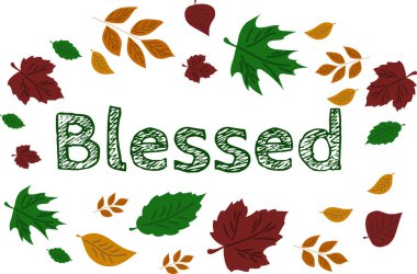 Sonbahar yaprakları ve afiş dekorasyonlu Şükran Günü vektör geçmişiniz kutlu olsun. Vektör illüstrasyonu