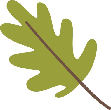 Meşe yaprağının vektör düz çizimi. Vektör illüstrasyonu