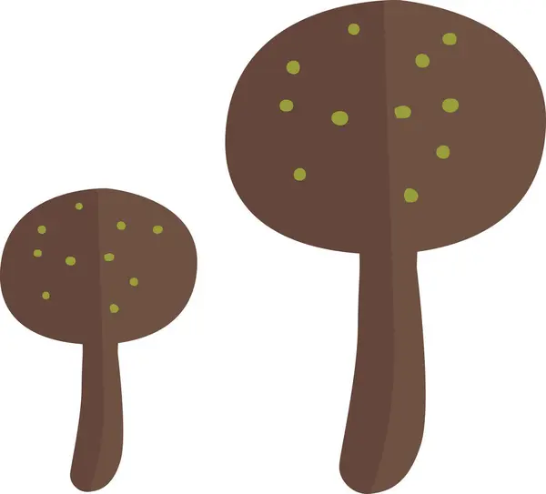 Kahverengi mantarların vektör düz çizimi. Vektör illüstrasyonu
