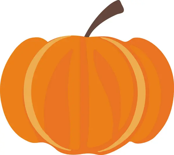 Turuncu bir balkabağının vektör düz çizimi. Vektör illüstrasyonu