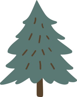 Noel ağacı düz klipsli. Vektör illüstrasyonu