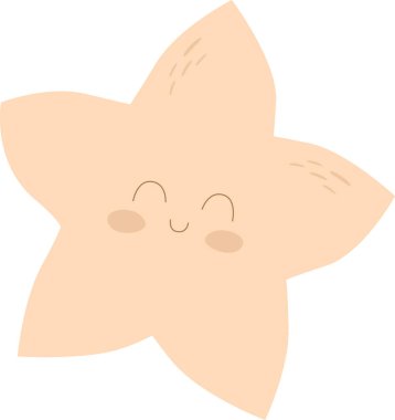 Gülümseyen Denizyıldızı Çizimi. Vektör illüstrasyonu