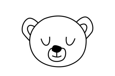 Ayı suratının minimalist karalaması. Vektör illüstrasyonu