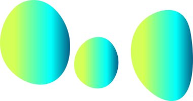 Turquoise and Yellow Gradient Shapes. Vector illustration clipart