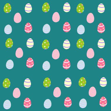 Renkli paskalya yumurtalarıyla renksiz desenler. vektör illüstrasyonu