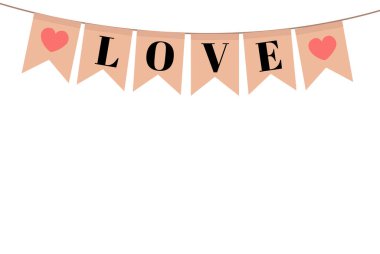 Aşk dolu bir kalp ipte sallanıyor.