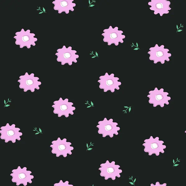 Çiçekli el, pürüzsüz desen çizmiş. vektör illüstrasyonu.