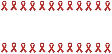 Kırmızı kurdele beyaz üzerine izole