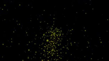 Parlayan yeşil parçacıklar. soyut arkaplan