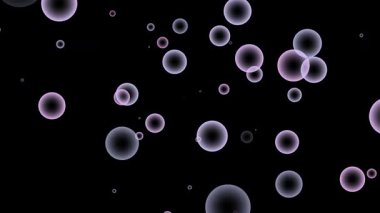 Siyah ve beyaz kürelerle soyut bir arkaplan. 3D illüstrasyon, 3D canlandırma.