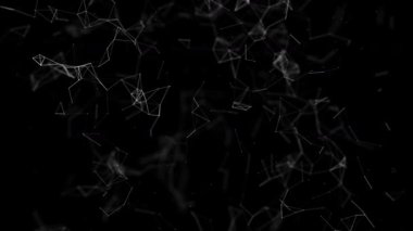 Soyut siyah parçacıklar arka planı. Fütürist uzay konsepti. 3d oluşturma