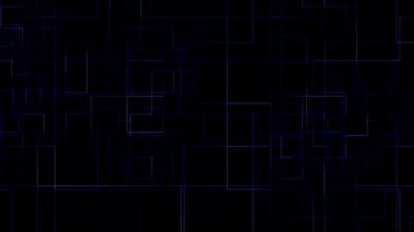 Siber güvenlik temaları veya bilim kurgu arayüzleri için uygun koyu mavi bir teknik ızgaranın dijital animasyonu. Yüksek kalite 4k görüntü