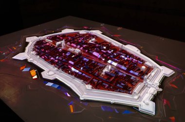 Kosice - meydanın yeraltı manzarası, mahzenler, şehrin modelleri