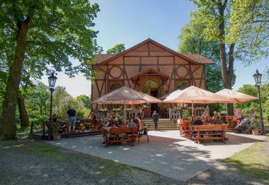 Güney Bohemya 'nın Pisek kasabasındaki tarihi binaların manzarası
