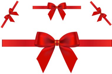 Kırmızı Hediye Kurdelesi Vektörü. Hediye kurdeleli. Vektör illüstrasyonu