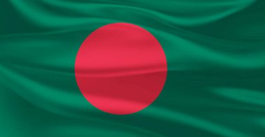 Havada dalgalanan Bangladeş bayrağı