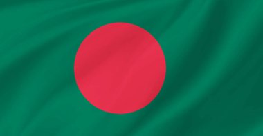 Havada dalgalanan Bangladeş bayrağı