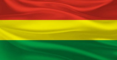 Havada dalgalanan Bolivya bayrağı