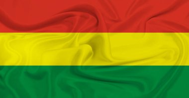 Havada dalgalanan Bolivya bayrağı