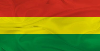 Havada dalgalanan Bolivya bayrağı