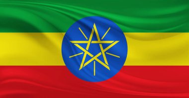 Etiyopya bayrağı havada dalgalanıyor