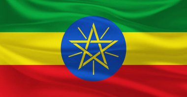 Etiyopya bayrağı havada dalgalanıyor